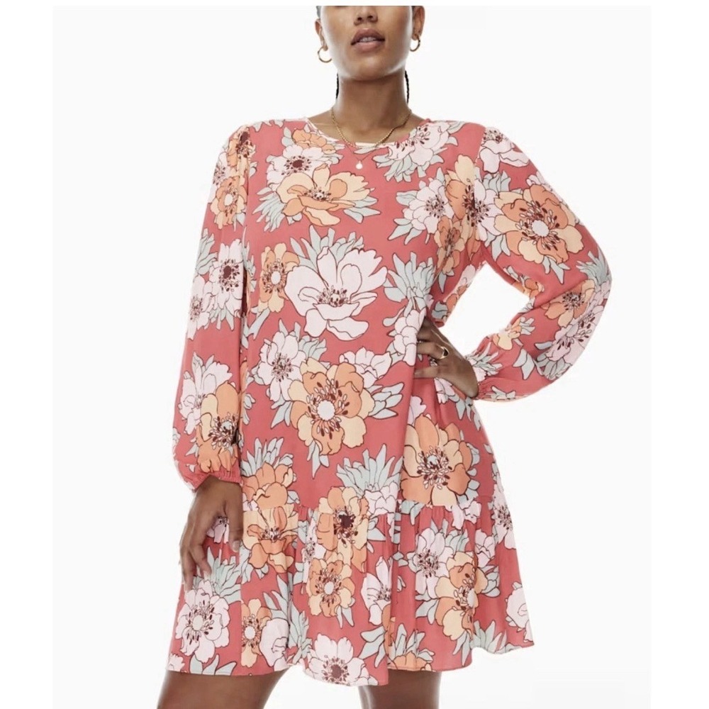 WILFRED ARITZIA "Lambrusco"‎ Floral Print Trapeze Dress - Size L